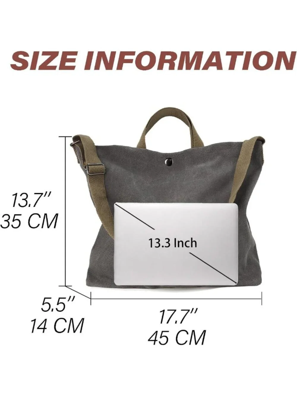 Large Capacity Canvas Tote Bag for Women - Stylish Travel Shoulder & Crossbody - Picture 6 of 6